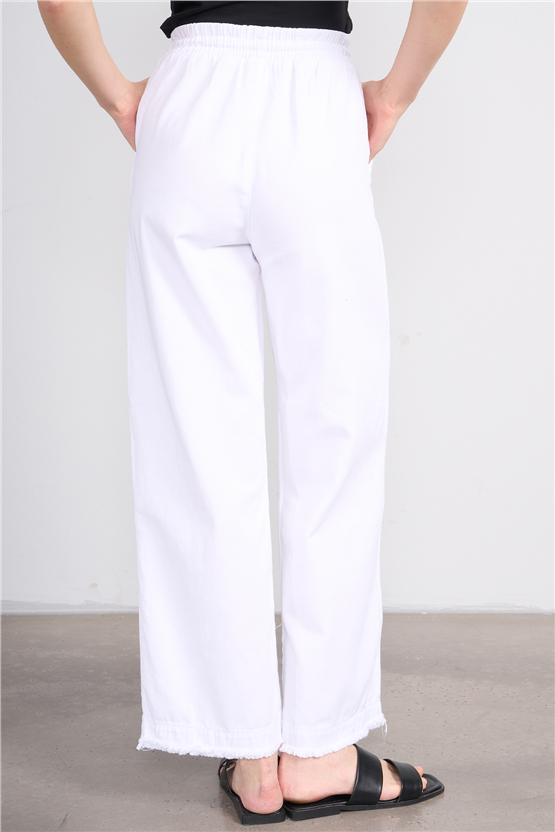 Volumex Y26 Z-233 Ekru Kadın Bol Gabardin Pantolon