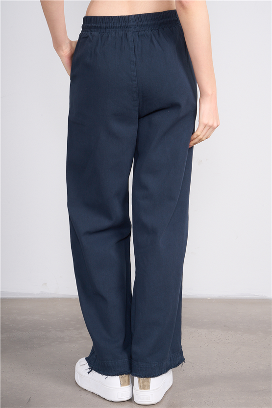 Volumex Y26 Z-233 Lacivert Kadın Bol Gabardin Pantolon