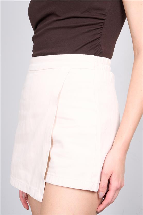 Volumex Z-010 Ekru Kadın Eteklı Sort