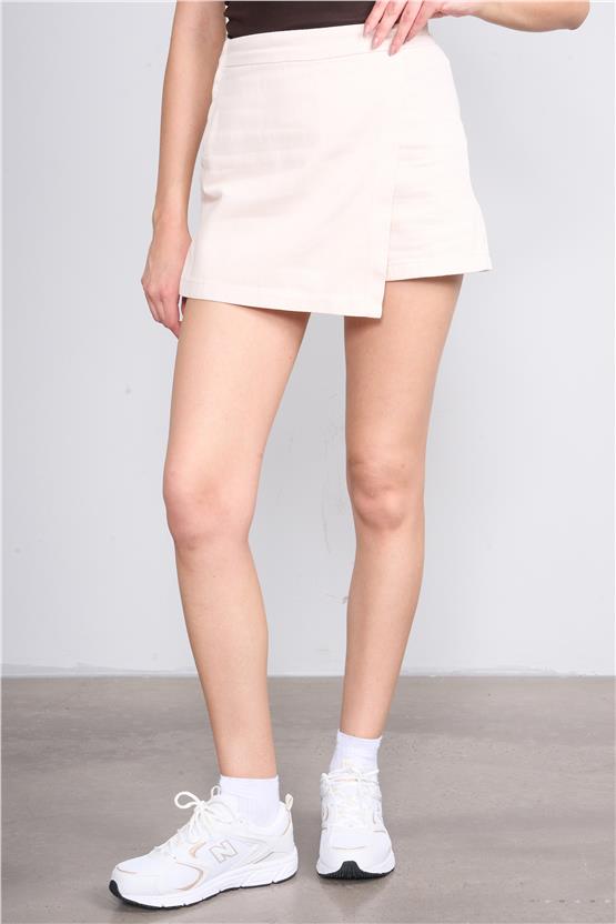 Volumex Z-010 Ekru Kadın Eteklı Sort