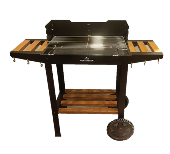 Wetterstein Tekerlekli Mangal/ Barbekü Ahşap Sehpalı/Raflı S Model