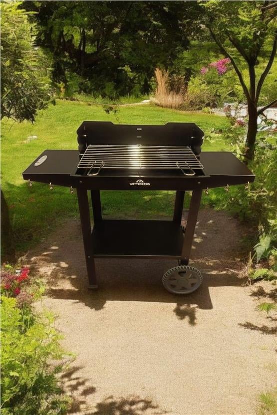Wetterstein Tekerlekli Mangal/ Barbekü Metal Sehpalı/Raflı S Model