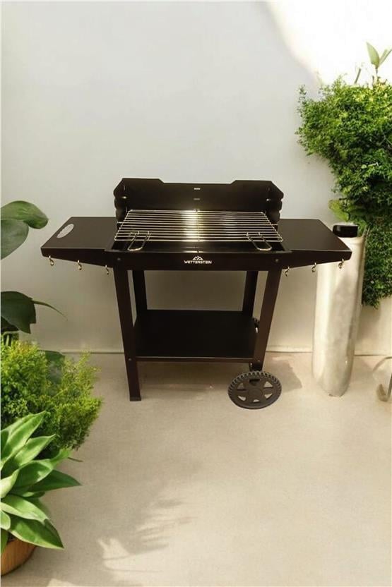 Wetterstein Tekerlekli Mangal/ Barbekü Metal Sehpalı/Raflı S Model