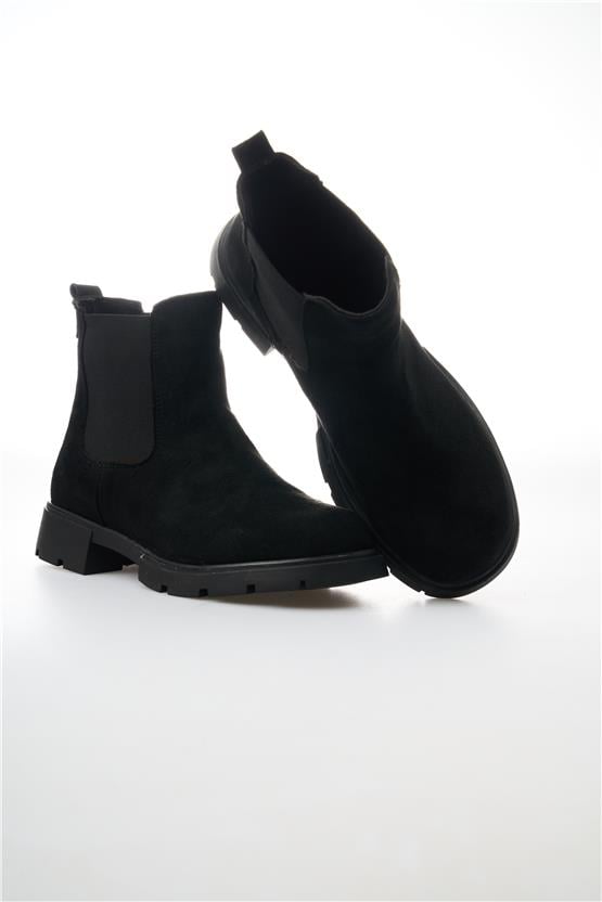 White Line 01-7504 Süet Siyah Kadın Bot