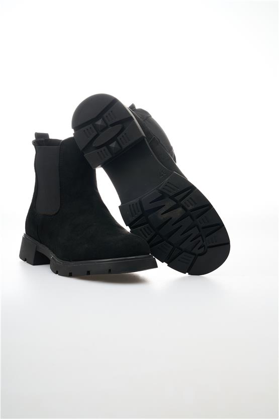 White Line 01-7504 Süet Siyah Kadın Bot