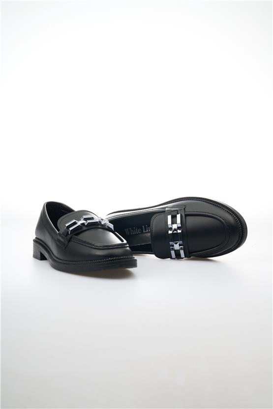 White Line 131-200 Siyah Kadın Loafer Ayakkabı