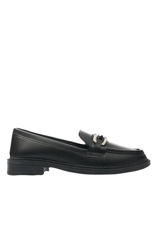 White Line 131-201 Siyah Kadın Loafer Ayakkabı