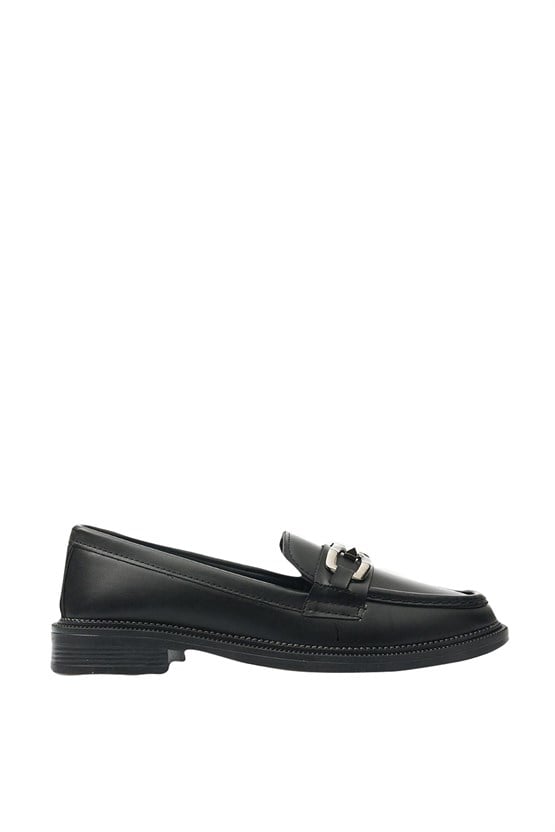 White Line 131-201 Siyah Kadın Loafer Ayakkabı
