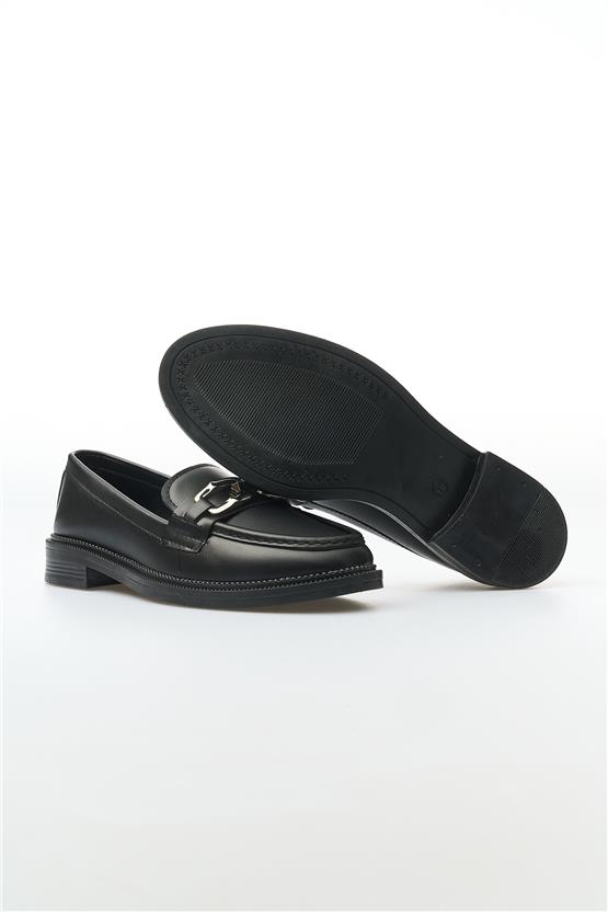 White Line 131-201 Siyah Kadın Loafer Ayakkabı