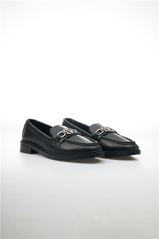 White Line 131-204 Siyah Kadın Loafer Ayakkabı
