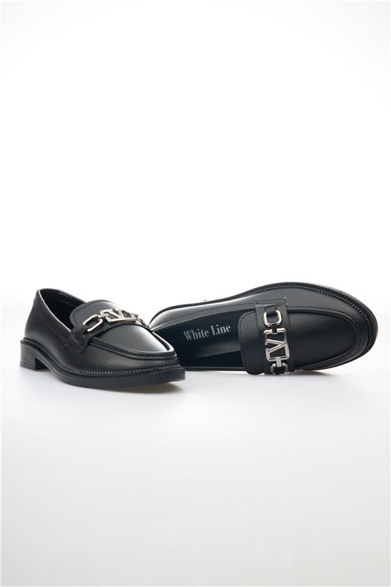 White Line 131-204 Siyah Kadın Loafer Ayakkabı