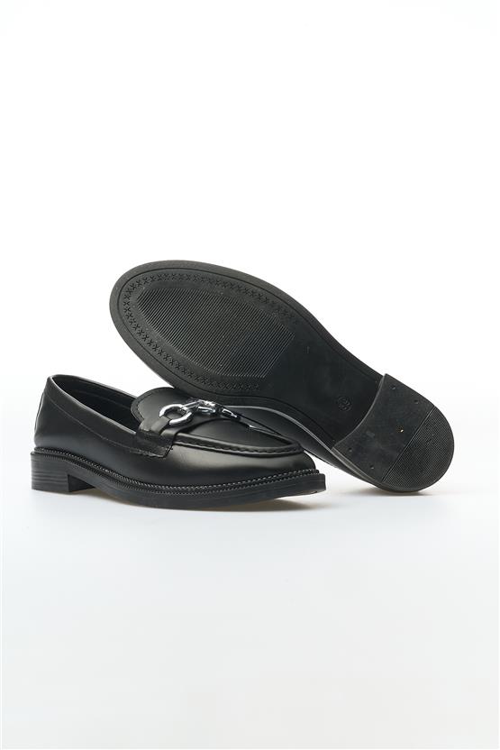 White Line 131-206 Siyah Kadın Loafer Ayakkabı