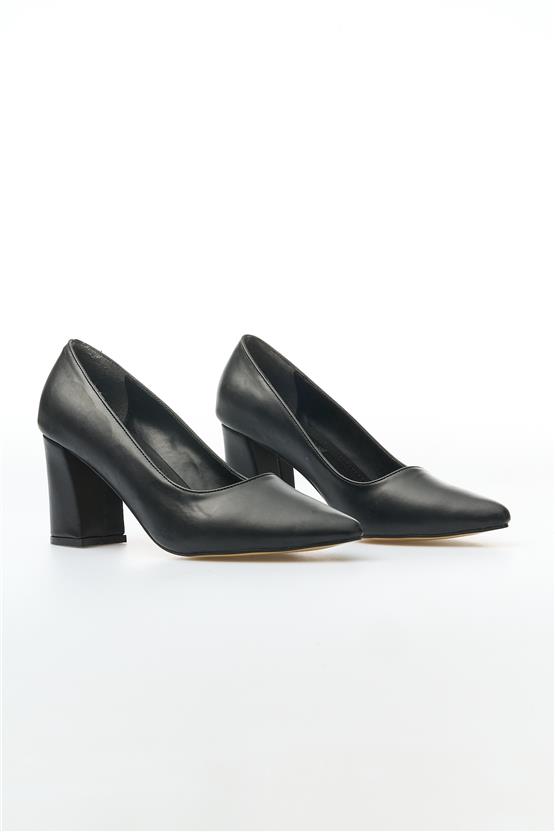 White Line 15-1349 Cilt Siyah Kadın Klasik Ayakkabı