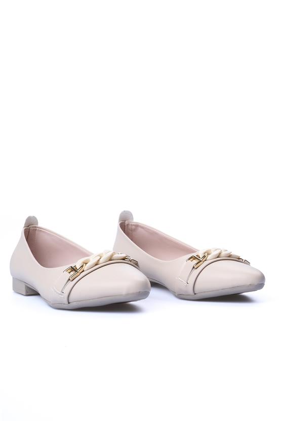 White Line 200 Bej Kadın Klasik Ayakkabı