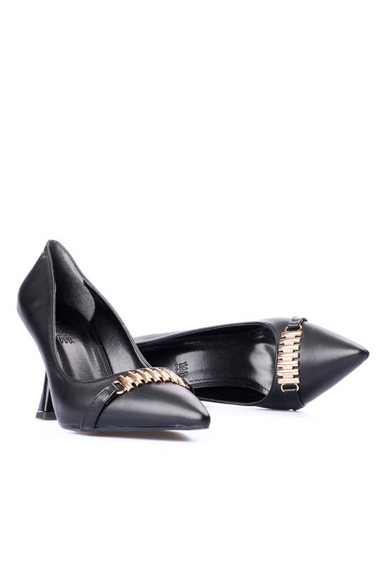 White Line 203 Siyah Kadın Klasik Ayakkabı