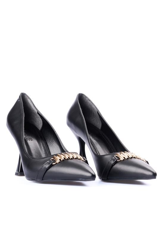 White Line 203 Siyah Kadın Klasik Ayakkabı