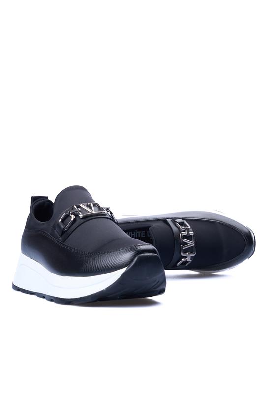 White Line 207 Siyah Beyaz Kadın Casual Ayakkabı