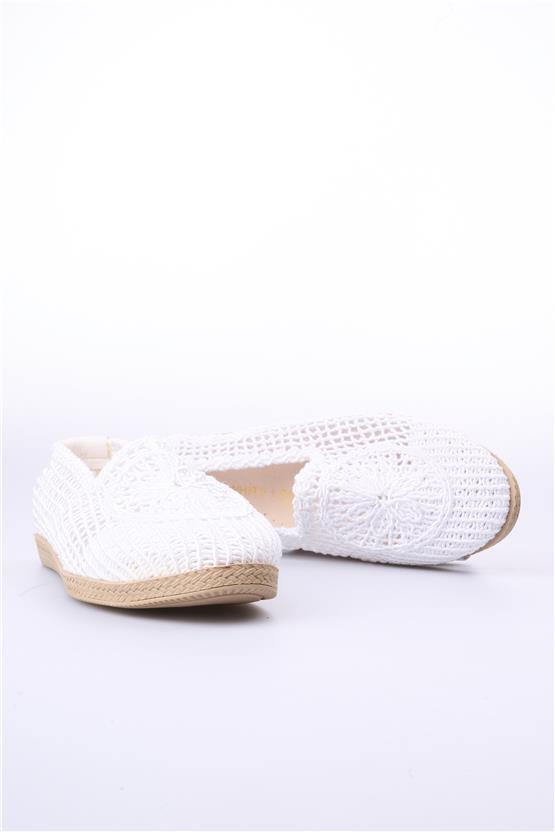 White Line 44 504 Örgü Beyaz Kadın Ayakkabı