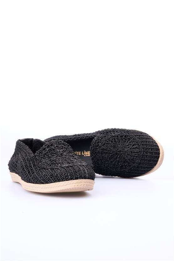 White Line 44 504 Örgü Siyah Kadın Ayakkabı