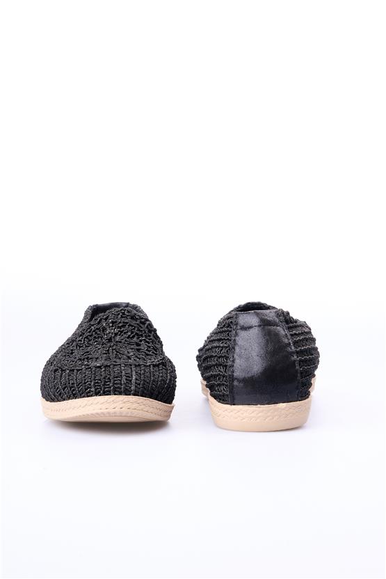 White Line 44 504 Örgü Siyah Kadın Ayakkabı