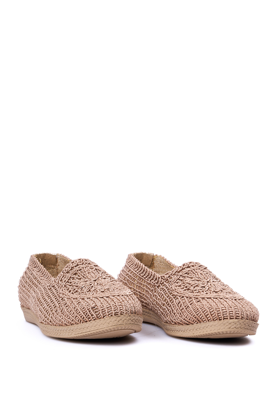 Whıte Lıne 4502 Bej Orgu Bayan Casual Ayakkabı