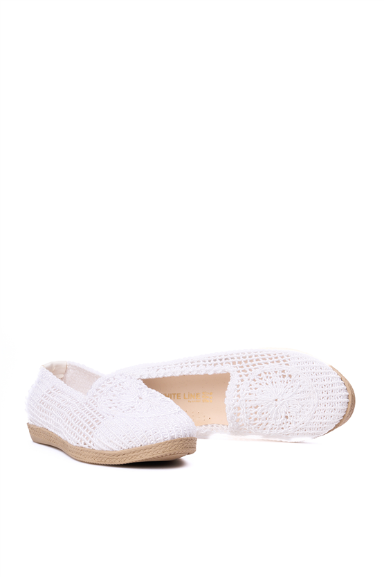 Whıte Lıne 4502 Beyaz Orgu Bayan Casual Ayakkabı