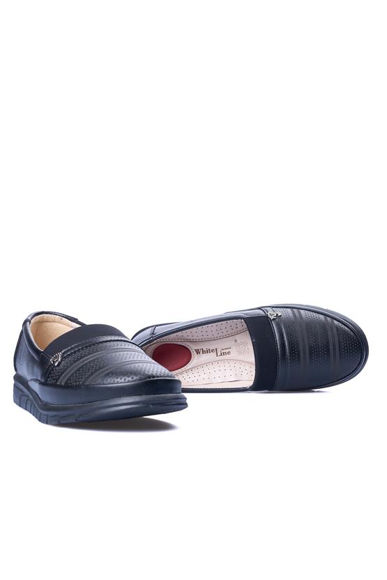 White Line 48-303-2 Siyah Kadın Comfort Ayakkabı