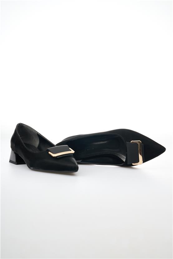 White Line 93-102 Vakum Siyah Kadın Klasik Ayakkabı