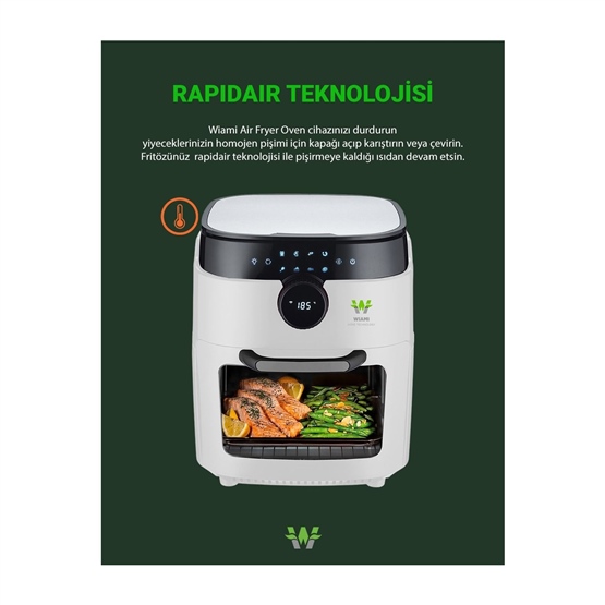 WIAMI RA-011W 12 LITRE AKILLI AIRFRYER HAVA FRITOZU