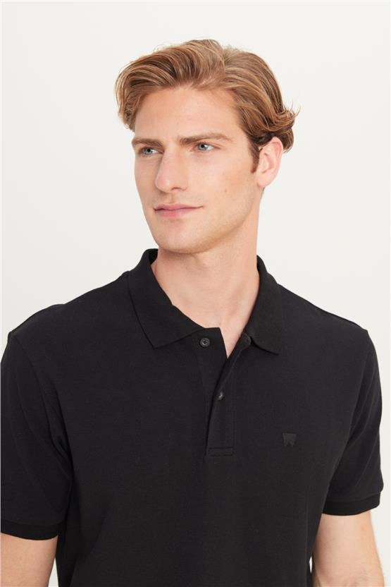 Wrangler Mw211837 001 Black Erkek Regular Fıt Polo T-Shırt