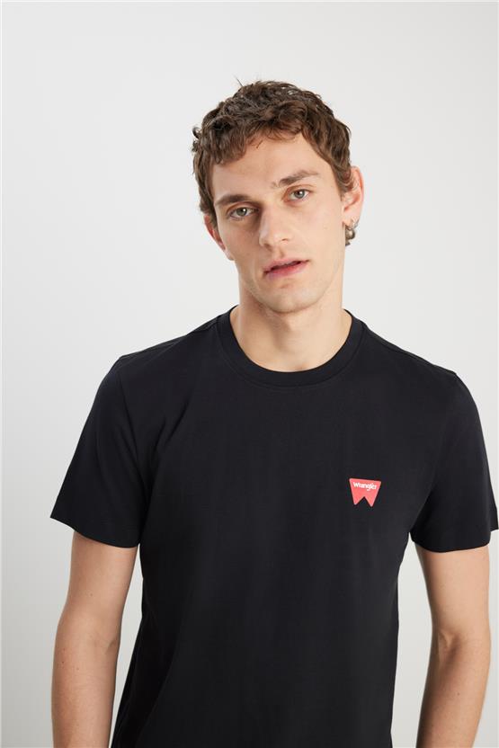 Wrangler Mw70Md3 001 Black Erkek Bısıklet Yaka T-Shırt