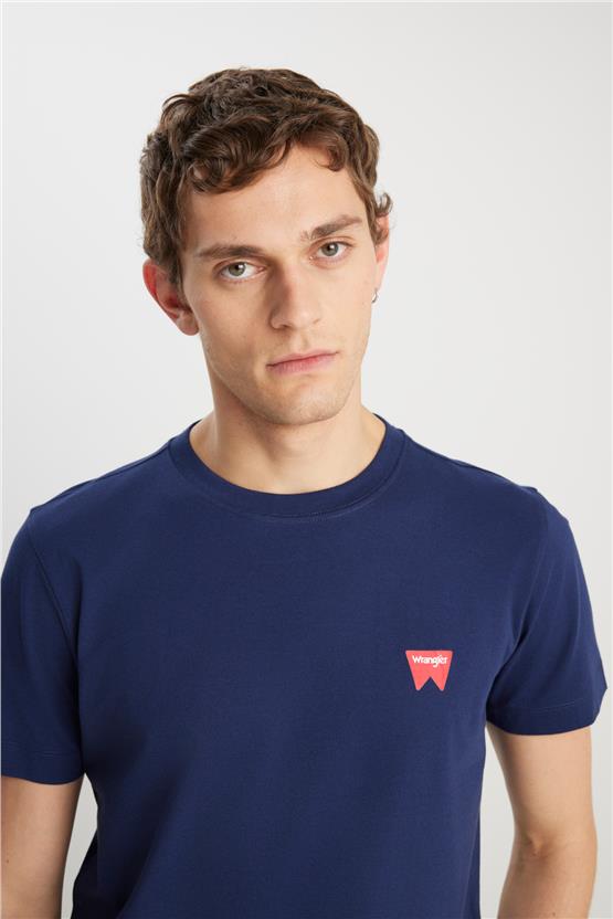 Wrangler Mw70Md3 335 Navy Erkek Bısıklet Yaka T-Shırt