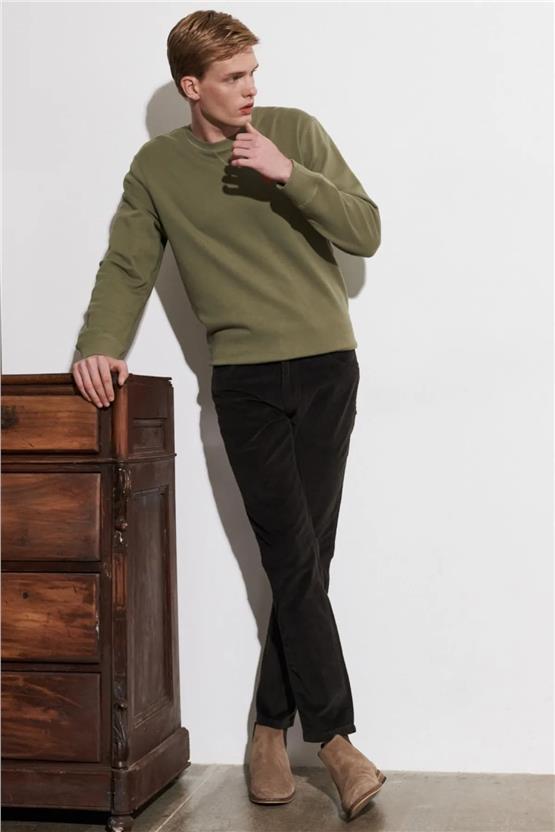 Wrangler W12S Moss Green 221 Erkek Slim Normal Bel Dar Texas Slim Pantolon