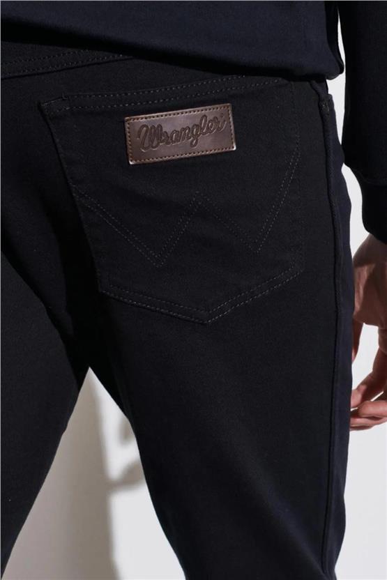 Wrangler W12S Siyah 001 Erkek Slim Normal Bel Dar Texas Slim Jean Pantolon