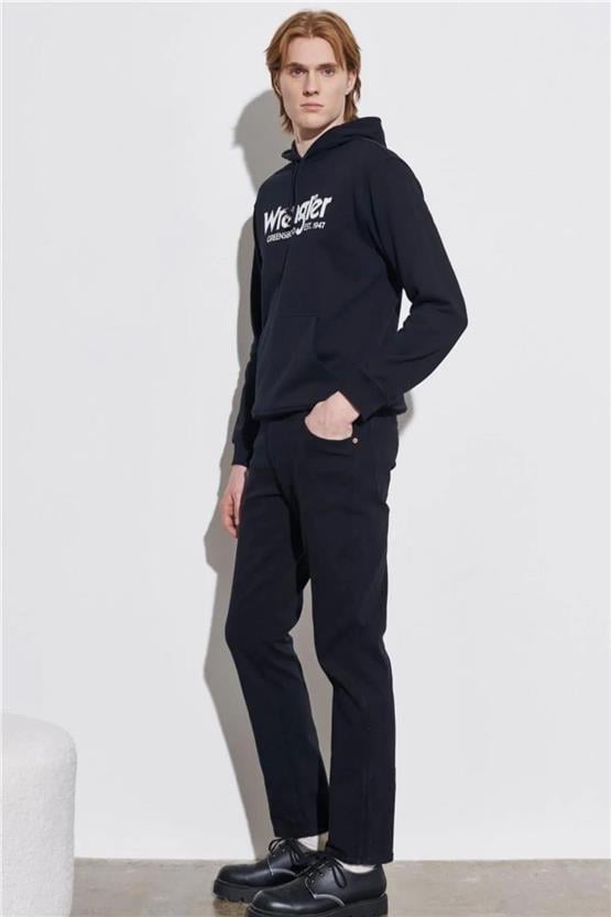 Wrangler W12S Siyah 001 Erkek Slim Normal Bel Dar Texas Slim Jean Pantolon