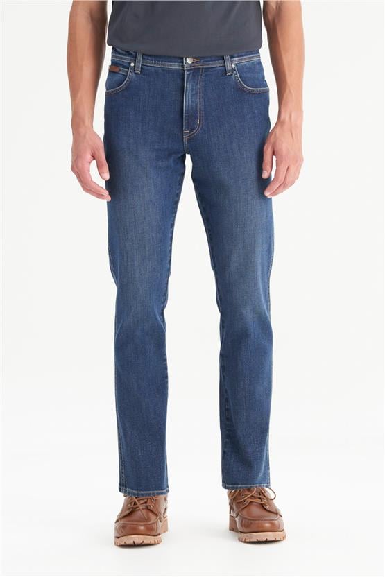 Wrangler W12S00032 Texas Slım 317 Dark Indıgo Erkek Slım Normal Bel Dar Paca Jean Pantolon