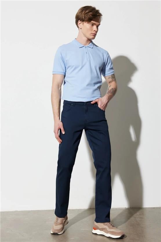 Wrangler W12S004410 Lacivert Erkek Texas Slim Pantolon