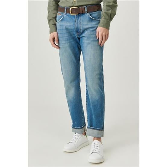 Wrangler W12S005410 Navy Erkek Texas Slim Denim Jean Pantolon