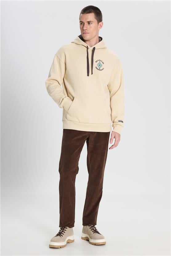 Wrangler W12Sec Texas Kadıfe H31 Coffee Bean Erkek Slım Normal Bel Dar Paca Kadıfe Jogger Pantolon