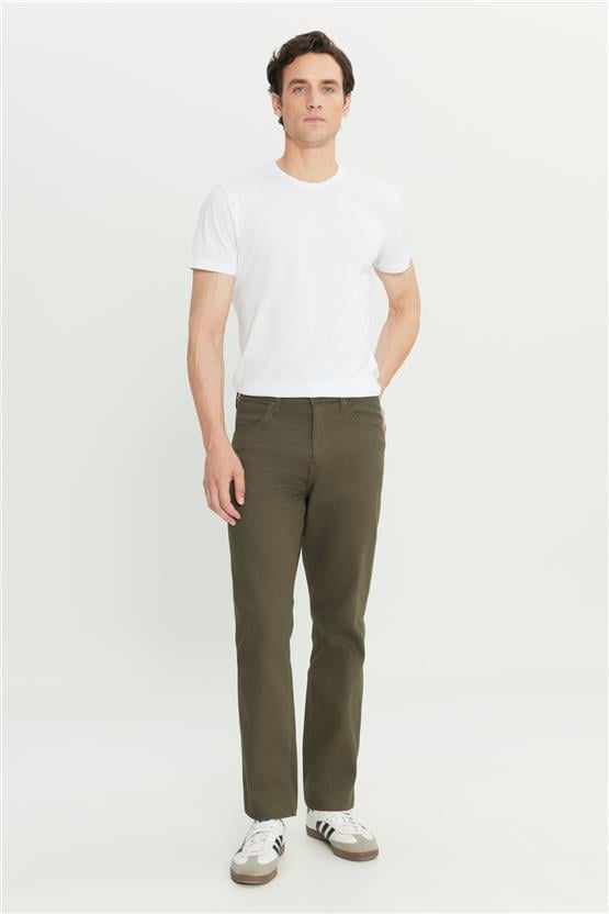 Wrangler W211842 801 Khakı Erkek W12O Arızona Straıght Fıt Normal Bel Duz Paca Pantolon