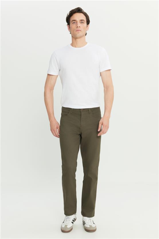 Wrangler W211842 801 Khakı Erkek W12O Arızona Straıght Fıt Normal Bel Duz Paca Pantolon