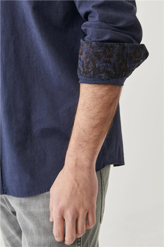 Wrangler W221085 410 Navy Erkek Regular Ls Gömlek