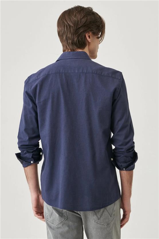 Wrangler W221085 410 Navy Erkek Regular Ls Gömlek