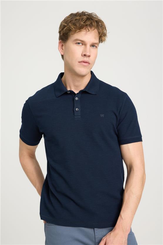 Wrangler W231325 410 Navy Erkek Polo T-Shırt