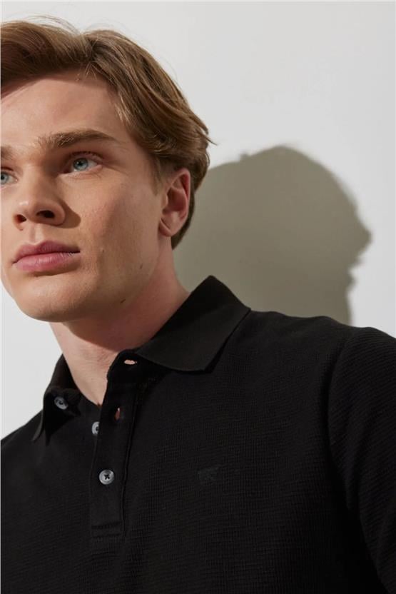 Wrangler W231325001 Black Erkek Polo Yaka T-Shirt