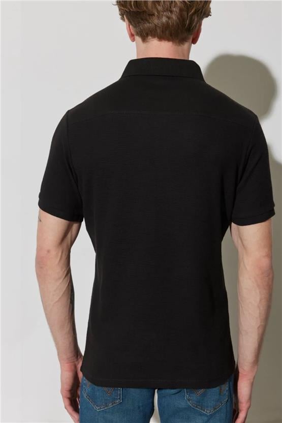 Wrangler W231325001 Black Erkek Polo Yaka T-Shirt