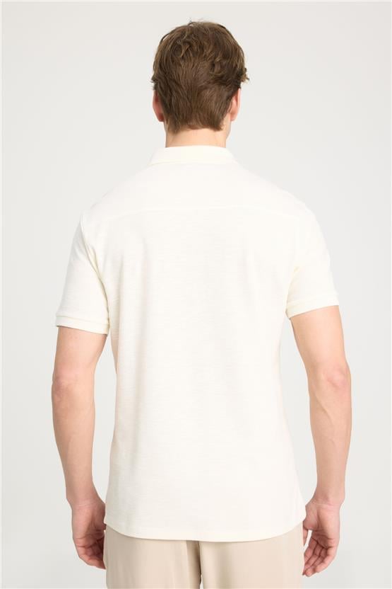 Wrangler W231325104 Ecru Erkek Polo Yaka T-Shirt