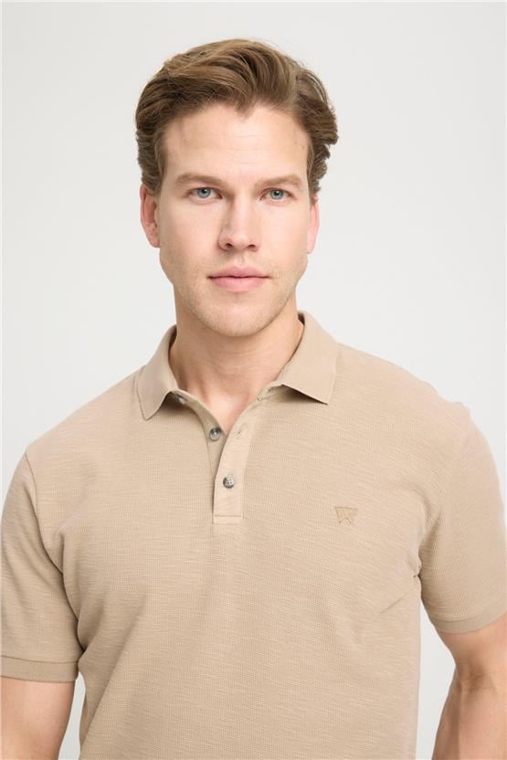Wrangler W231325614 Beıge Erkek Polo Yaka T-Shirt
