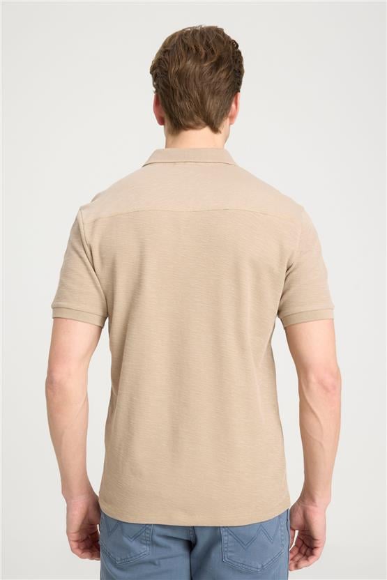 Wrangler W231325614 Beıge Erkek Polo Yaka T-Shirt