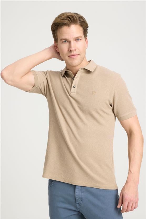 Wrangler W231325614 Beıge Erkek Polo Yaka T-Shirt